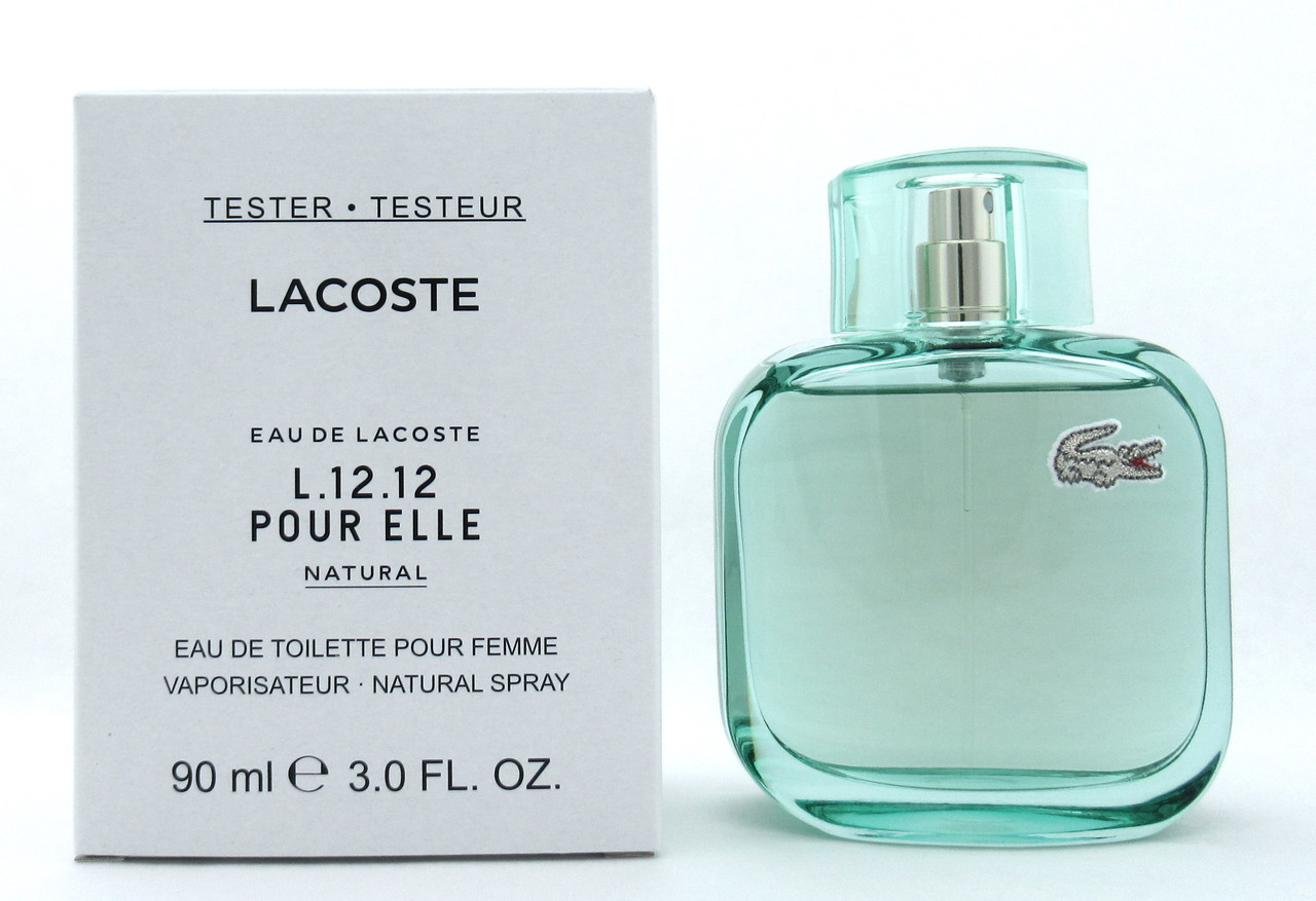 Lacoste Eau De Lacoste L.12.12 Pour Natural EDT Spray for Women ml./ 3.0 New Tester with Cap -