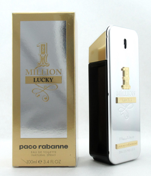 1 One Million Lucky Paco Rabanne 3.4 oz. EDT Spray for Men Damaged Box