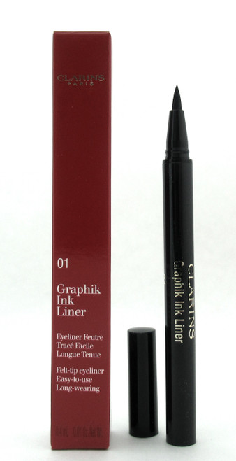 Clarins Graphik Ink Liner Felt Tip Liquid Eyeliner Pen 01 Intense Black 0.01 oz. New In Box