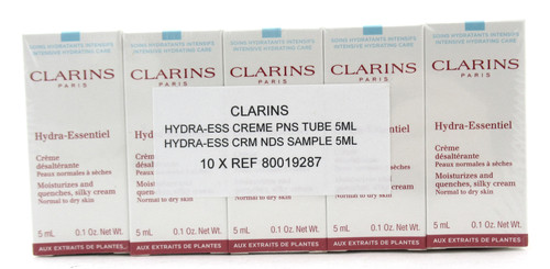 Clarins Hydra-Essentiel Silky Cream Normal to Dry Skin Sample 0.1 oz. Lot of 10
