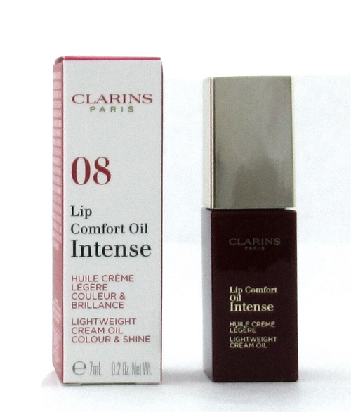Clarins Lip Comfort Oil Intense 08 Intense Burgundy 7 ml./ 0.2 oz. New In Box