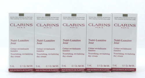 Clarins Nutri Lumiere Jour Day Cream 5 ml./ 0.1 oz. Sample Lot of 10 New