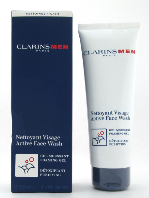 Clarins Men Active Face Wash Sealed Tube 125 ml./ 4.4 oz. New Damaged Box