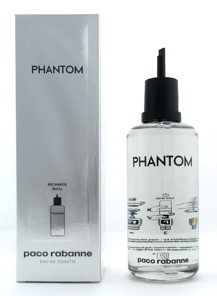 Paco Rabanne Phantom Cologne 6.8 oz. EDT Refill Splash for Men. New. DAMAGED Box