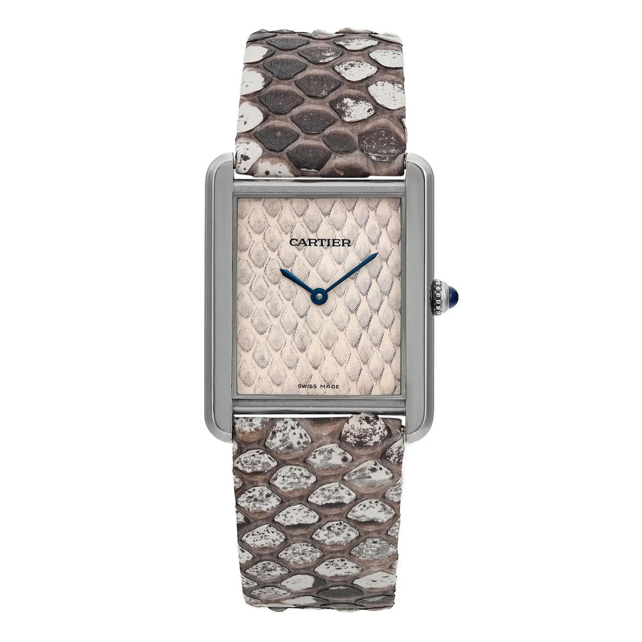 Cartier Tank Solo Steel Python Dial Quartz Ladies Watch W5200021