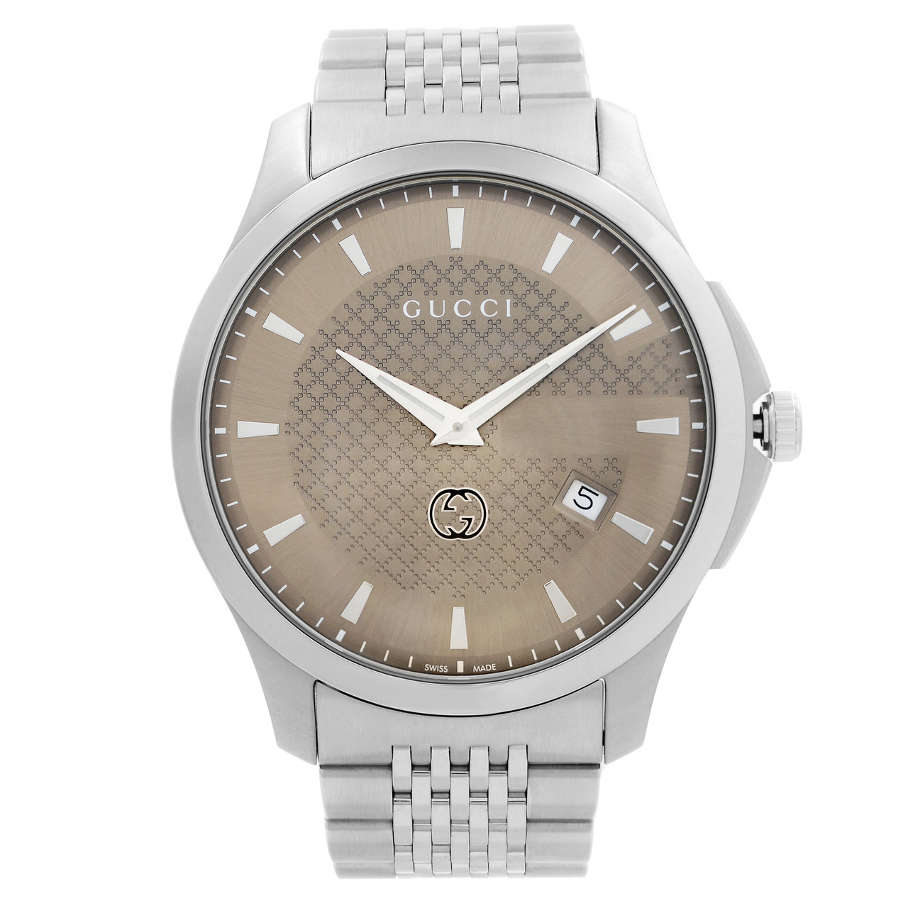 Gucci G-Timeless 40MM Stainless Steel Brown Dial Quartz Mens Watch