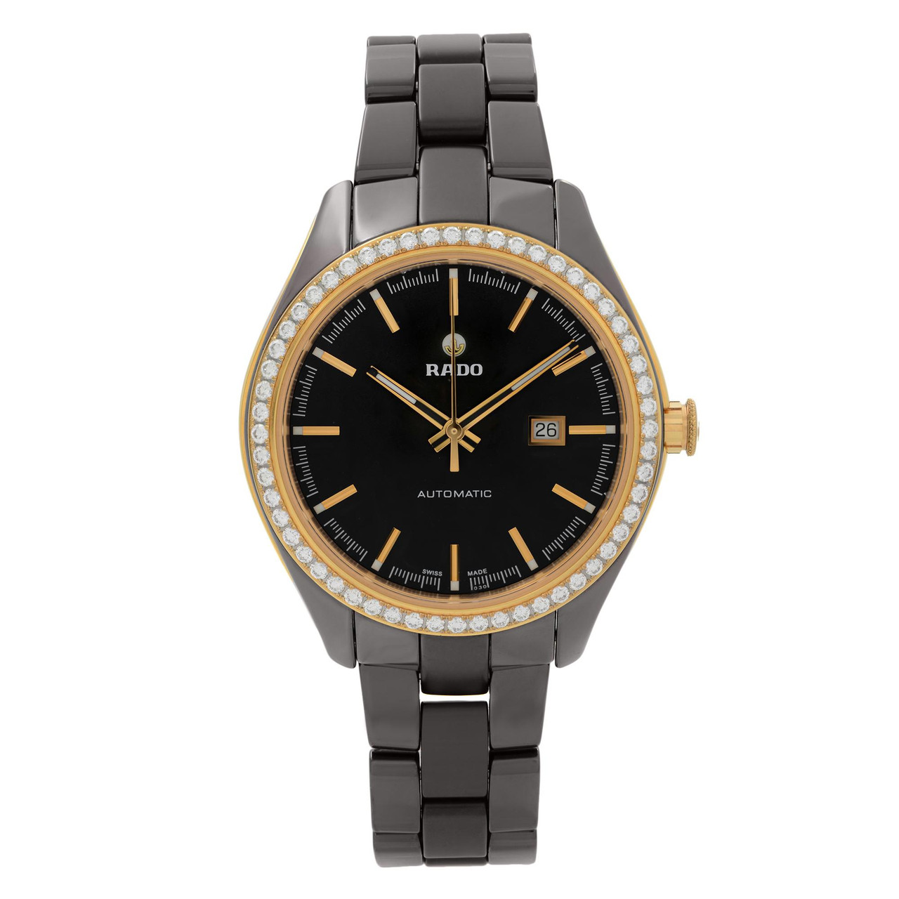Rado HyperChrome Brown Ceramic Diamonds Bezel Unisex Automatic