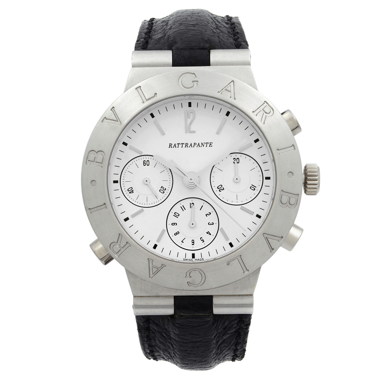 Bvlgari Diagono Rattrapante Platinum Split Seconds White Dial Mens