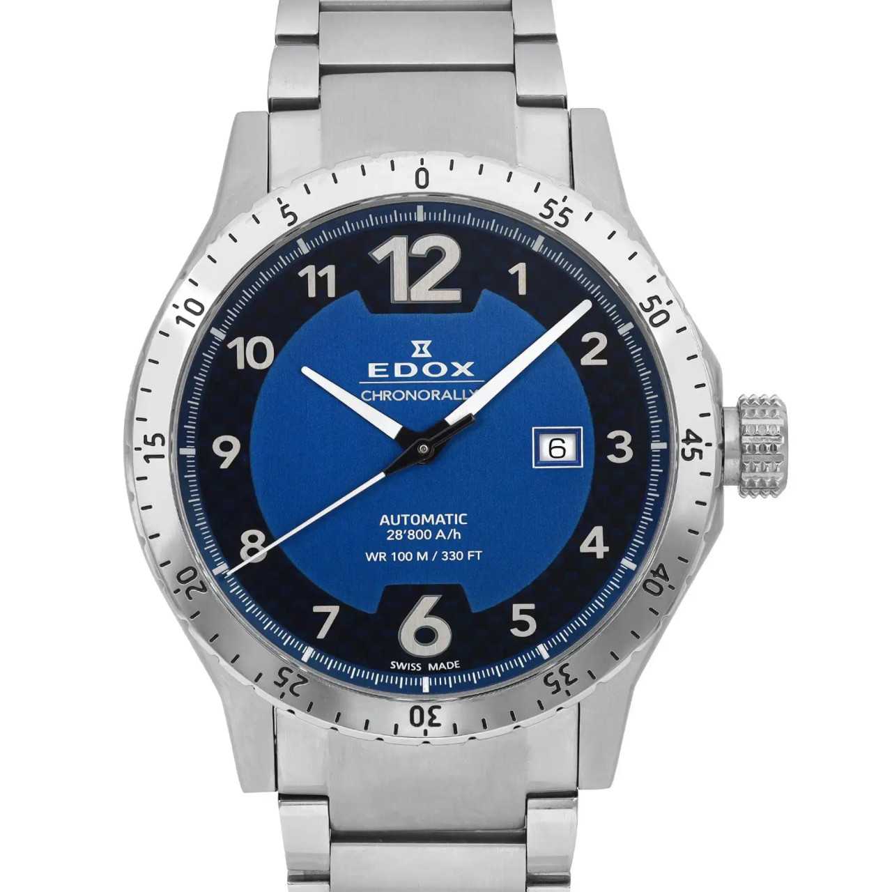 Edox Chronorally 1 Stainless Steel Blue Dial Automatic Men Watch