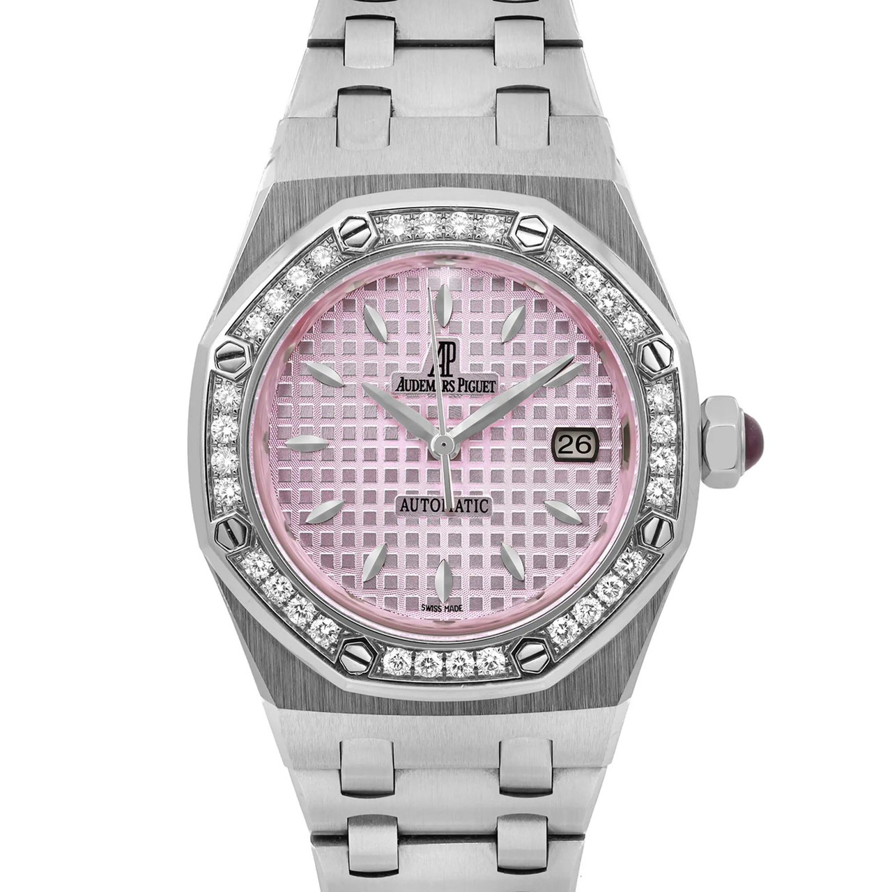 Audemars Piguet Lady Royal Oak 33mm Steel Pink Dial Diamond Bezel