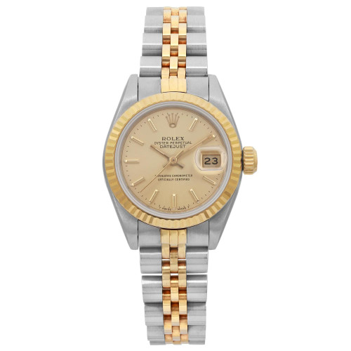 Front Full View Of Rolex 69173 Stainless Steel Watch Pre Owned Condition Good