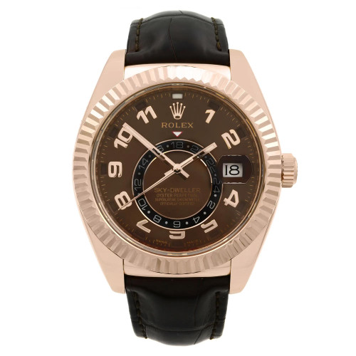 Front Full View Of Rolex 326135 Rose Gold Watch Pre Owned Condition Good