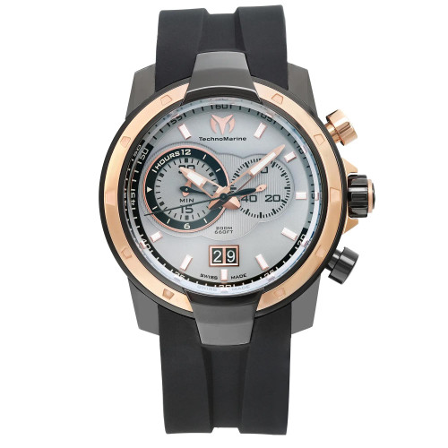 Front Full View Of TechnoMarine 612004 Stainless Steel Watch Pre Owned Condition {Product Condition}