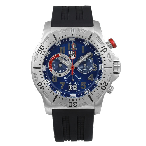 Front Full View Of Luminox 8153.RP Stainless Steel Watch Display Model Condition Excellent