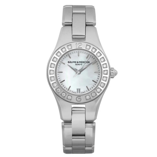 Front Full View Of Baume And Mercier MOA10078 Stainless Steel Watch Pre Owned Condition Good