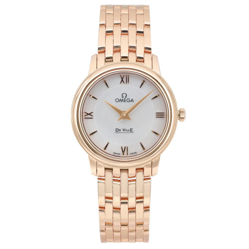 Front Full View Of OMEGA 424.50.27.60.05.002 Rose Gold Watch Unworn Condition Excellent