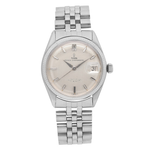 Tudor Prince OysterDate 34mm Steel 14k White gold Silver Dial Men