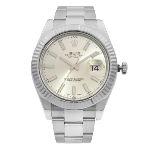 Front Full View Of Rolex 116334 Stainless Steel Watch Pre Owned Condition {Product Condition}