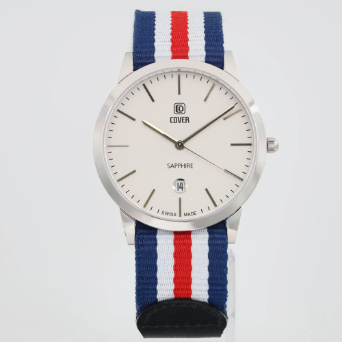 Front Full View Of COVER CO123.34 Stainless Steel Watch Display Model Condition {Product Condition}