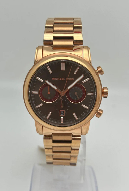 Front Full View Of Michael Kors MK8370 Stainless Steel Watch Pre Owned Condition Good