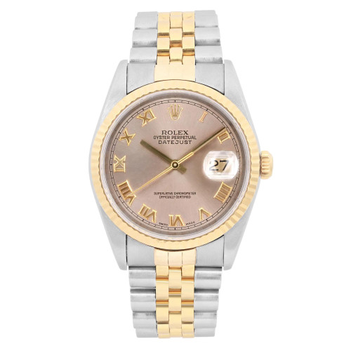 Front Full View Of Rolex 16233 Stainless Steel Watch Pre Owned Condition Good