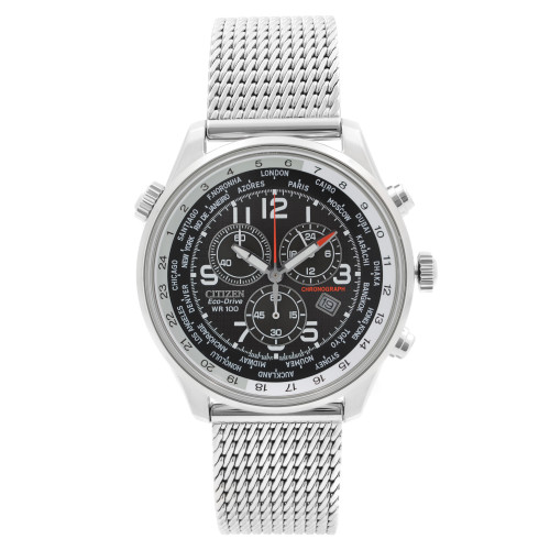 Front Full View Of Citizen AT0361-81E Stainless Steel Watch Display Model Condition Excellent