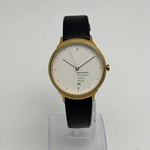 Front Full View Of Mondaine MH1.L2211.LB Stainless Steel Watch Pre Owned Condition {Product Condition}