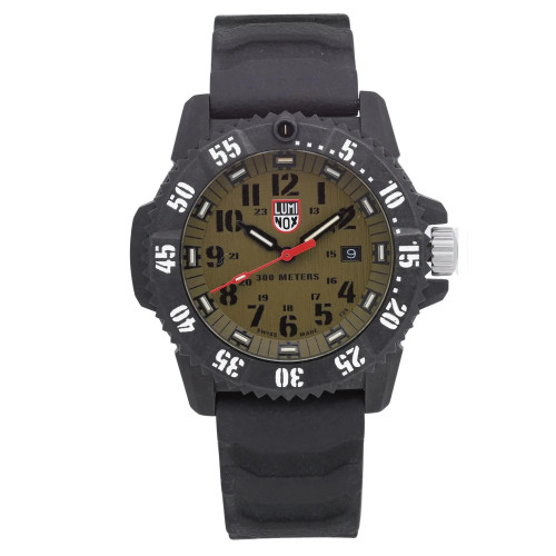 Up Close Front Facing Picture Of Luminox XS.3813.L Carbonox Watch Pre Owned Condition