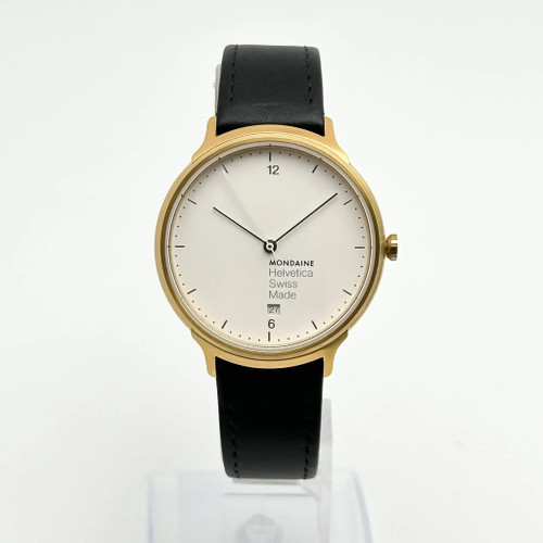 Front Full View Of Mondaine MH1.L2211.LB Stainless Steel Watch Display Model Condition {Product Condition}
