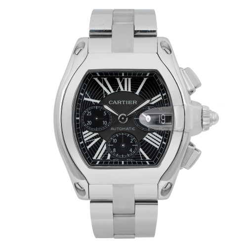 Front Full View Of Cartier W62007X6 Stainless Steel Watch Pre Owned Condition Good