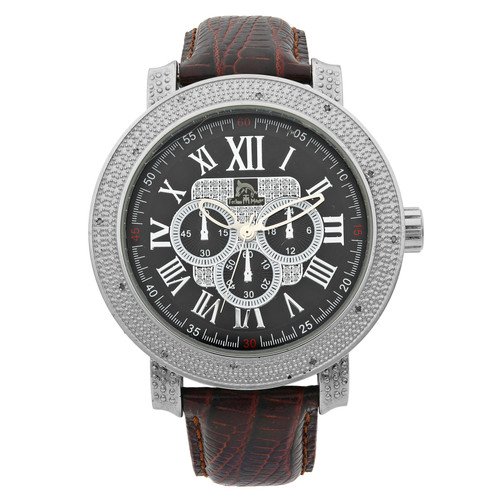 Front Full View Of Techno Master TM-2132 Stainless Steel Watch Display Model Condition {Product Condition}