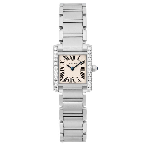 Front Full View Of Cartier W4TA0008 Stainless Steel Watch Pre Owned Condition Excellent