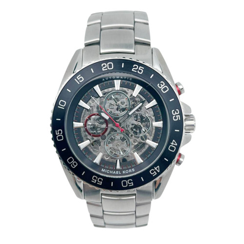 Front Full View Of Michael Kors MK9011 Stainless Steel Watch Display Model Condition Excellent