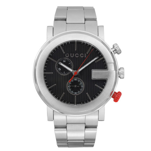 Gucci 7700 Series Steel Black Dial Quartz Mens Watch YA077310