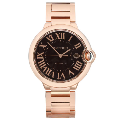 Front Full View Of Cartier W6920036 Rose Gold Watch Pre Owned Condition Excellent