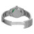 An image of a new wristwatch taken from the back view, showing the open clasp. The watch is positioned centrally, with the focus on the stainless steel bracelet and the case back. The angle is slightly elevated to capture the full detail of the clasp and links, from a moderate distance to encompass the entire back section of the watch.