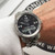 Up Close Front Facing Picture Of Tissot T96.1.488.52 Stainless Steel Watch Pre Owned Condition