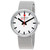 An image of a Wristwatch by Mondaine. This Display Model item is designed for Women, featuring a Classic,Dress/Formal style. It has a Quartz movement and an Analog display with a White dial color. The indices include 12-Hour Dial,Non-Numeric Hour Marks,Stick Indexes. The band is made of Stainless Steel and the case is made of Stainless Steel. The watch has a Round shape with a case size of 35 mm and a case thickness of 10 mm.