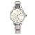 An image of a Wristwatch by Burberry. This Display Model item is designed for Women, featuring a Dress/Formal style. It has a Quartz movement and an Analog display with a Silver dial color. The indices include 12-Hour Dial,Arabic Numerals,Sticks. The band is made of Fabric/Canvas and the case is made of Stainless Steel. The watch has a Round shape with a case size of 32 mm and a case thickness of 8 mm.