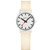 An image of a Wristwatch by Mondaine. This Display Model item is designed for Women, featuring a Casual style. It has a Quartz movement and an Analog display with a White dial color. The indices include 12-Hour Dial,Non-Numeric Hour Marks,Stick Indexes. The band is made of Leather and the case is made of Plastic. The watch has a Round shape with a case size of 32 mm and a case thickness of 9 mm.