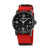 An image of a Wristwatch by Wenger. This Display Model item is designed for Men, featuring a Casual style. It has a Quartz movement and an Analog display with a Black dial color. The indices include 12-Hour Dial,Arabic Numerals,Stick Indexes. The band is made of Nylon and the case is made of Stainless Steel. The watch has a Round shape with a case size of 41 mm and a case thickness of 10 mm.