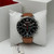 An image of a Wristwatch by Wenger. This Display Model item is designed for Men, featuring a Casual style. It has a Quartz movement and an Analog display with a Black dial color. The indices include 12-Hour Dial,Seconds Hand,Stick Indexes. The band is made of Leather and the case is made of Stainless Steel. The watch has a Round shape with a case size of 45 mm and a case thickness of 12 mm.