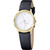 An image of a Wristwatch by Mondaine. This Pre Owned item is designed for Women, featuring a Casual style. It has a Quartz movement and an Analog display with a White dial color. The indices include 12-Hour Dial,Non-Numeric Hour Marks,Stick Indexes. The band is made of Leather and the case is made of Stainless Steel. The watch has a Round shape with a case size of 26 mm and a case thickness of 7 mm.
