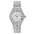 An image of a Wristwatch by Tissot. This Display Model item is designed for Women, featuring a Dress/Formal style. It has a Mechanical (Automatic) movement and an Analog display with a White dial color. The indices include 12-Hour Dial,Roman Numerals,Stick Indexes. The band is made of Stainless Steel and the case is made of Stainless Steel. The watch has a Round shape with a case size of 34 mm and a case thickness of 9.5 mm.