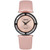 An image of a JOWISSA women's wristwatch taken from a front, centered angle at a close distance. The watch features a pink band and a round face with a pink dial. The bezel is adorned with sparkling crystals, and the watch hands and markers are sleek and minimalistic. The condition is noted as new with defects.