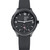An image of a Wristwatch by Mondaine. This Display Model item is designed for Men, featuring a Casual style. It has a Quartz movement and an Analog display with a Black dial color. The indices include 12-Hour Dial,Arabic Numerals,Stick Indexes. The band is made of Rubber and the case is made of Stainless Steel. The watch has a Round shape with a case size of 44 mm and a case thickness of 13 mm.