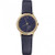 An image of a Wristwatch by Mondaine. This Display Model item is designed for Women, featuring a Casual,Classic,Dress/Formal style. It has a Quartz movement and an Analog display with a Blue dial color. The indices include 12-Hour Dial,Arabic Numerals,Stick Indexes. The band is made of Leather and the case is made of Stainless Steel. The watch has a Round shape with a case size of 26 mm and a case thickness of 6 mm.