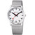 An image of a Wristwatch by Mondaine. This Display Model item is designed for Women, featuring a Casual,Classic,Dress/Formal style. It has a Quartz movement and an Analog display with a White dial color. The indices include 12-Hour Dial,Stick Indexes. The band is made of Stainless Steel and the case is made of Stainless Steel. The watch has a Round shape with a case size of 41 mm and a case thickness of 7 mm.