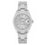 An image of a pre-owned women's Rolex Datejust 31mm Steel Silver Sticks Dial Ladies Watch 278240 wristwatch, viewed from a straight-on angle. The watch features a silver dial with baton hour markers and a date window at the 3 o'clock position. The stainless steel bracelet is visible, and the image is taken at a close distance to highlight the details of the timepiece.
