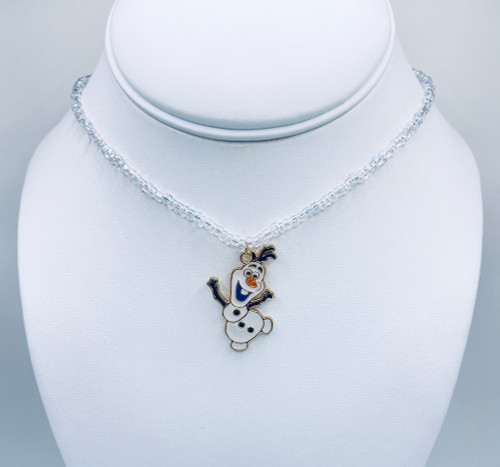 Olaf Enamel Pendant with Beaded Chain